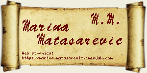 Marina Matasarević vizit kartica